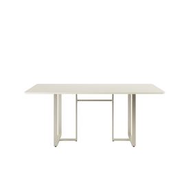 Mesa Retangular Arcadia Província 160x90cm Champanhe com Vidro Off White