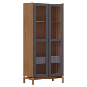 Cristaleira Barcelona Finestra 80cm 2 Portas Tauari/Concret
