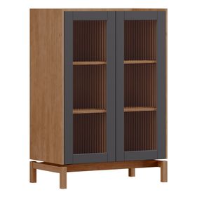 Cristaleira Baixa Barcelona Finestra 80cm 2 Portas Tauari/Concret