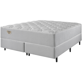 Conjunto Cama Box Privilege King Size Ecoflex 193x203x72cm Molas Ensacadas Wide Prata