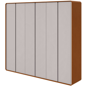 Roupeiro Loop III 270cm Lopas 100% MDF 6 Portas 6 Gavetas Frassino/Off White