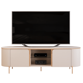 Rack Adele para TV de até 65" DJ Móveis 180cm 100% MDF Pés Dourados Off White