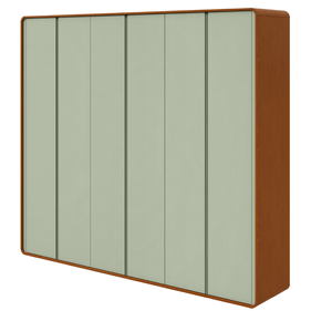 Roupeiro Loop III 270cm Lopas 100% MDF 6 Portas 6 Gavetas Frassino/Salvia