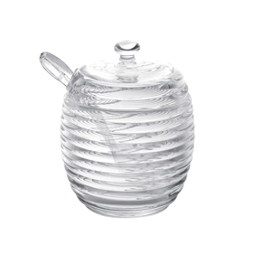 Açucareiro Colméia com Colher Coliseu 210ml em Cristal