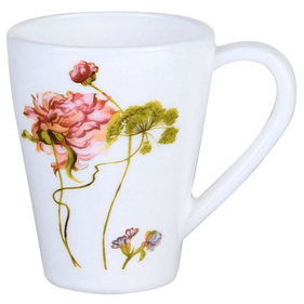 Caneca em Vidro Opalino Flora Full-Fit 350ml Dente de Leão