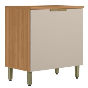 Balcão de Cozinha Selene Linea 100% MDF 2 Portas 80cm Jequitibá e Off White