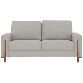 Sofá Living MH4244 212cm Herval 2 assentos Pé Madeira Cinza Claro