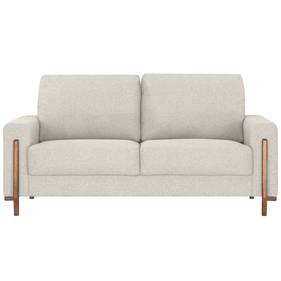 Sofá Living MH4244 212cm Herval 2 assentos Pé Madeira Linho Areia