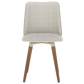 Cadeira Giratória Dakota Província Estofada Madeira Natural Boucle Bege