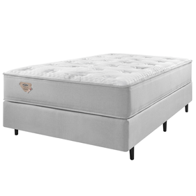 Conjunto Cama Box Blend Casal Ecoflex 138x188x67cm Molas Ensacadas Wide PZ3 Prata