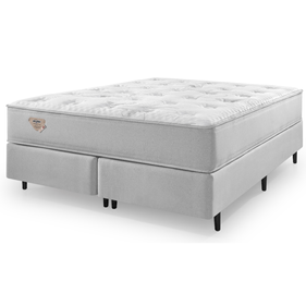 Conjunto Cama Box Blend Queen Ecoflex 158x198x67cm Molas Ensacadas Wide PZ3 Prata