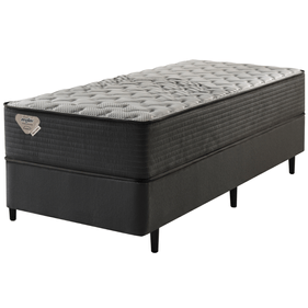 Conjunto Cama Box Solteiro Adapto Ecoflex 96x203x66 Molas Ensacadas Wide Grafite