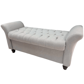 Puff Baú Egeo Perfan 140cm Linho Cinza