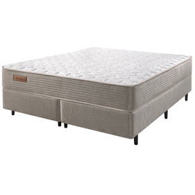 Conjunto Cama Box Capitólio Queen Ecoflex 158x198x65cm Molas Ensacadas (PHP) Bege