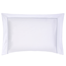 Fronha Leaves Naturalle 300 Fios Bordado 50x70cm Prata