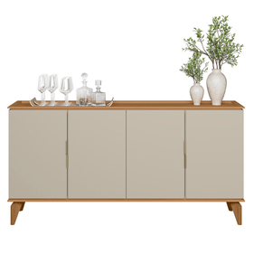 Balcão Buffet Évora 160cm Linea 4 Portas Jequitiba e Off White
