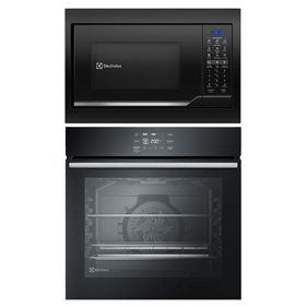 Kit Electrolux de Embutir Forno Elétrico OE8EA 80L com AirFryer +Micro-ondas 34L ME3EP 220V