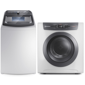 Conjunto Electrolux Lavadora de Roupas 18kg Efficient LEE18 + Secadora Piso e Parede 11kg SVB11 220V