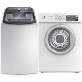 Conjunto Electrolux Lavadora de Roupas 18kg Efficient LEE18 + Secadora Piso 11kg STL11 220V