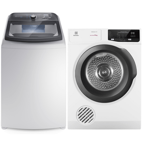 Conjunto Electrolux Lavadora de Roupas 18kg Efficient LEE18 + Secadora Piso 12kg SFP12 220V