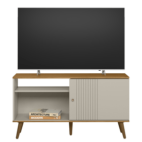 Rack Rubi Para TV até 50 Polegadas 120cm 1 Porta Linea Brasil Nature/Off White