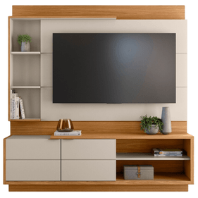 Home Atlanta Linea 180cm para TV até 60" Nature e Off White