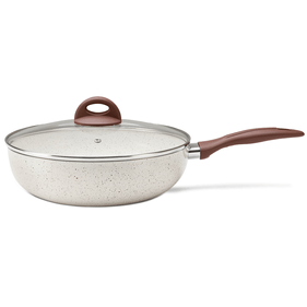 Frigideira Wok Brinox Ceramic Life Granada Indução 3,4L Vanilla