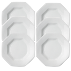 Jogo Com 6 Pratos Fundos Schmidt Prisma 1ª Linha Branco