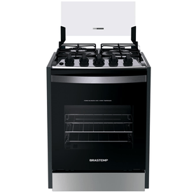 Fogão 4 Bocas Brastemp de Embutir BYO4EBR Dupla Chama e Grades Individuais Inox Bivolt