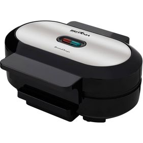 Grill Gourmet Burger Britânia Com Acessórios para Prensar e Modelar Hambúrguer Inox/Preto 220V - Outlet