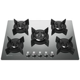 Cooktop à Gás Electrolux 5 Bocas Home Pro GC75U Tripla Chama Vidro Prata Bivolt