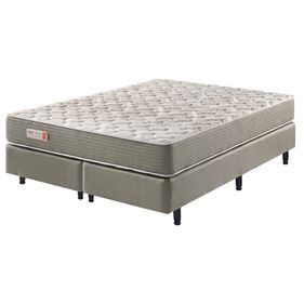Conjunto Cama Box Ecoline Queen Ecoflex 158x198x62cm Espuma D-40 Cinza