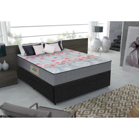 Conjunto Cama Box Conjugado Supreme Gazin Casal 138x188x53cm Espuma D-28 Preto/Cinza