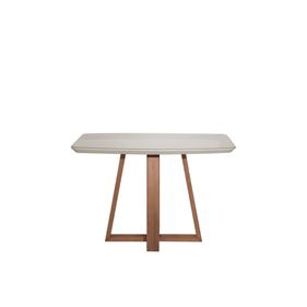 Mesa Retangular Bennett Província 115x90cm Natural Tampo com Vidro Off White