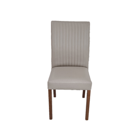 Cadeira Vegaz Menegaz Estofada Madeira Noce Assento Bege Facto - Outlet