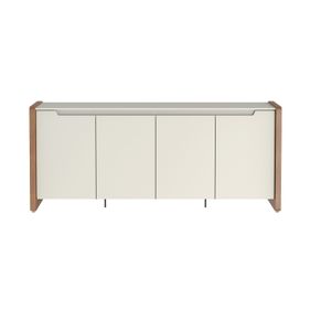 Balcão Buffet Província Bristol 188cm 4 Portas Off White Fosco/Natural