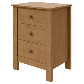 Mesa de Cabeceira Maggiore Lopas 3 Gavetas Amêndoa Clean