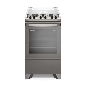Fogão 4 Bocas Electrolux Experience FE4TC com Mesa Inox Timer e VaporBake Cinza Bivolt