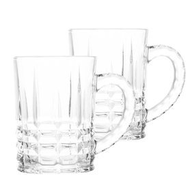 Conjunto 2 Canecas para Cappuccino de Vidro Coliseu 390ml