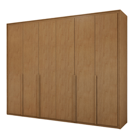 Roupeiro Imperatore Lopas 274cm 100% MDF 6 Portas Amêndoa Clean