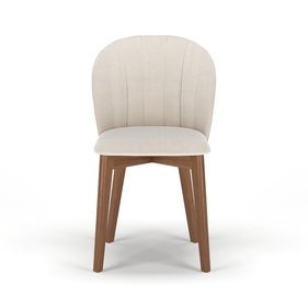 Cadeira Alba Província Natural Pés Madeira Maciça Linho Bege - Outlet