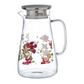 Jarra De Vidro Borossilicato Le Jardin 1,5L Tranparente com Floral