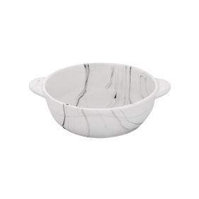 Travessa Alça de Porcelana Etilux 15,7cm Marble