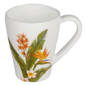 Caneca em Vidro Opalino Flora Full-Fit 350ml Lírio