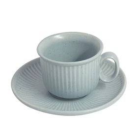 Jogo 12 Peças para Café Full-Fit 90ml em Cerâmica Cinza