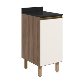 Balcão Nicioli Kali 40x85 100% MDF 1 Porta Com Tampo Carvalho Tok e Off White