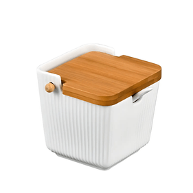 Saleiro de Cerâmica Etilux Oasis com Colher 300ml Branco