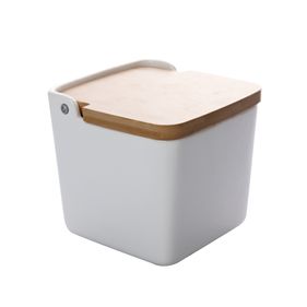 Saleiro de Cerâmica Coliseu com Tampa de Bambu