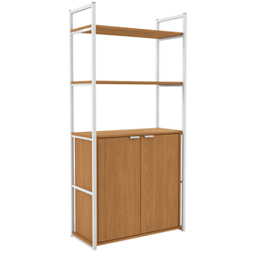 Estante Industrial Kappesberg 2 Portas com Prateleiras Canela e Branco