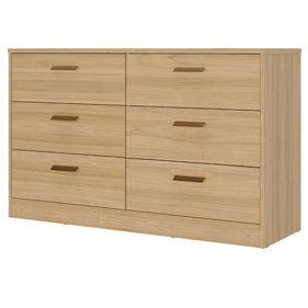 Cômoda Divino 140cm Mambel 100% MDF 6 Gavetas Olmo